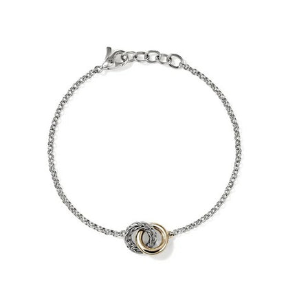 John Hardy Essentials 14K Yellow Gold and Silver Interlinking Bracelet