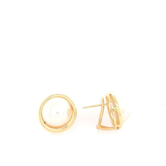 Estate Mabe Pearl Earrings