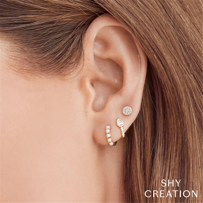Shy Creation Diamond Pave Stud Earrings