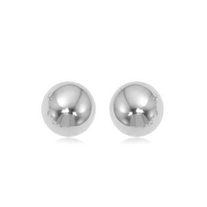 14K White Gold Ball Earrings