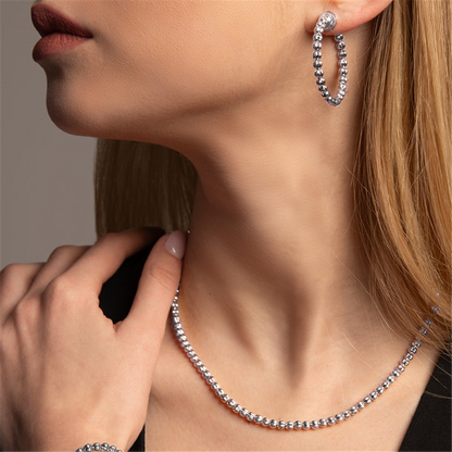 Desmos Sterling Silver Diamond Necklace