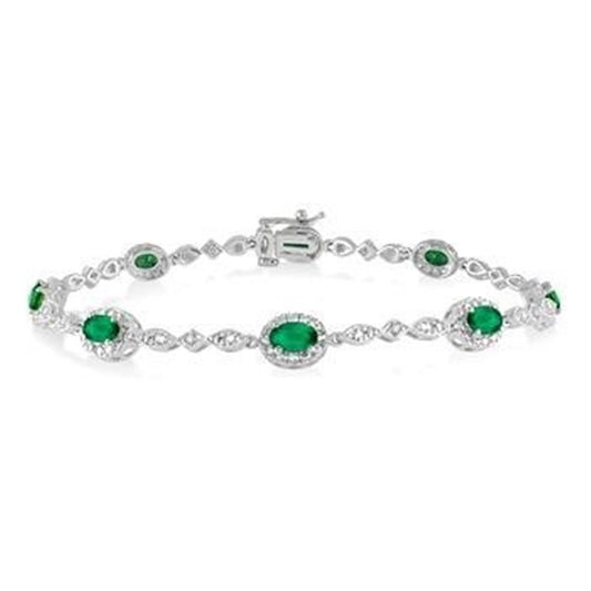 Emerald Station And Diamond Bracelet