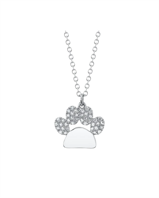 Shy 14Kw DIamond Paw Pendant
