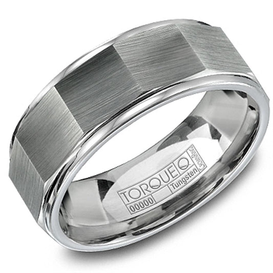 Crown Ring Black Ceramic & Black Tungsten Band