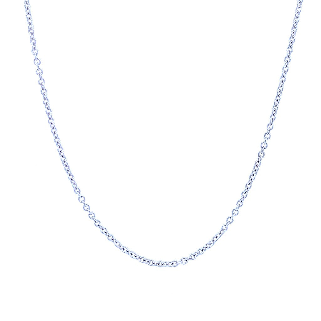 White Gold 16" Rolo Diamond Cut Chain