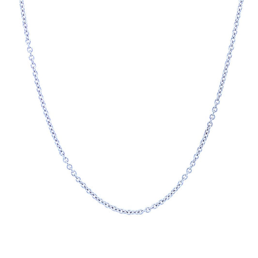 White Gold 16" Rolo Diamond Cut Chain