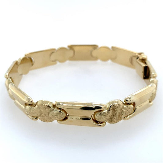 Estate 14K Bracelet With Dual Finish Texture