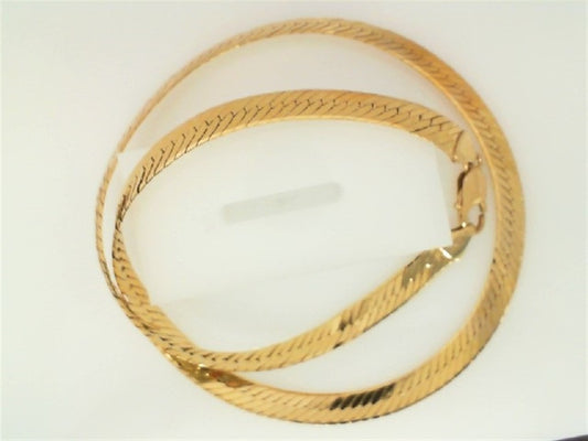 Estate 14K Yellow Gold Herringbone Necklace