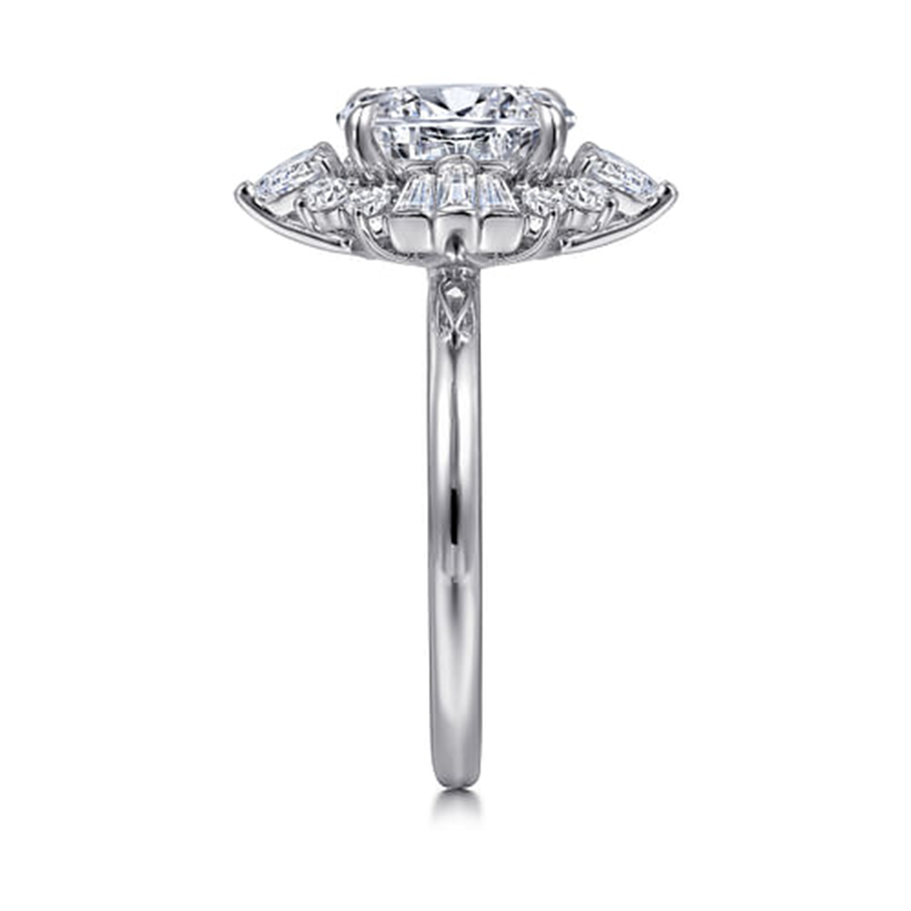 Gabriel 14K Diamond Flower Halo Semi Mount