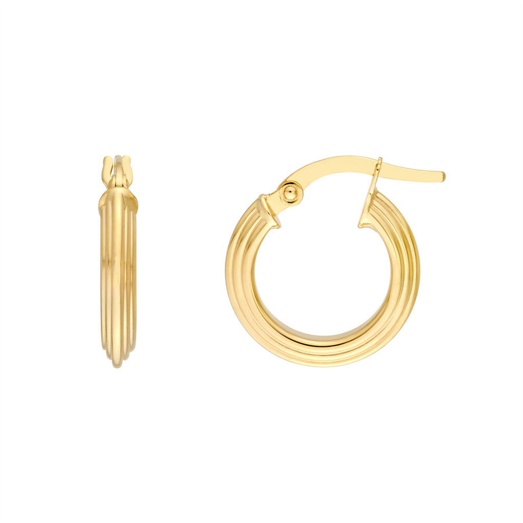 Rolland's Design Gold Triangle Tube Hoop Earrings