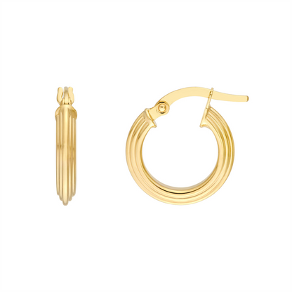 Rolland's Design Gold Triangle Tube Hoop Earrings