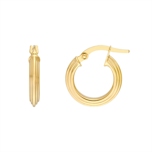 Rolland's Design Gold Triangle Tube Hoop Earrings