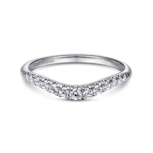 Gabriel Curved French Pave Diamond Band