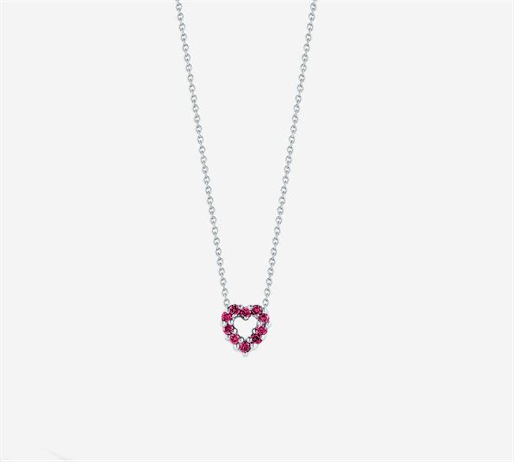 Roberto Coin Tiny Treasures Reversible Diamond & Ruby Heart Necklace