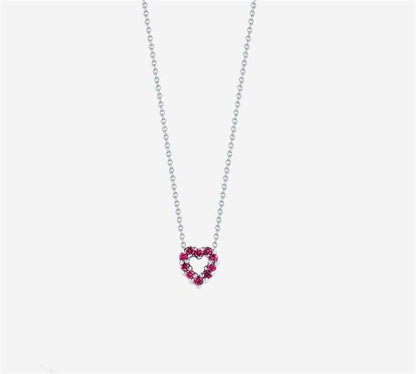 Roberto Coin Tiny Treasures Reversible Diamond & Ruby Heart Necklace