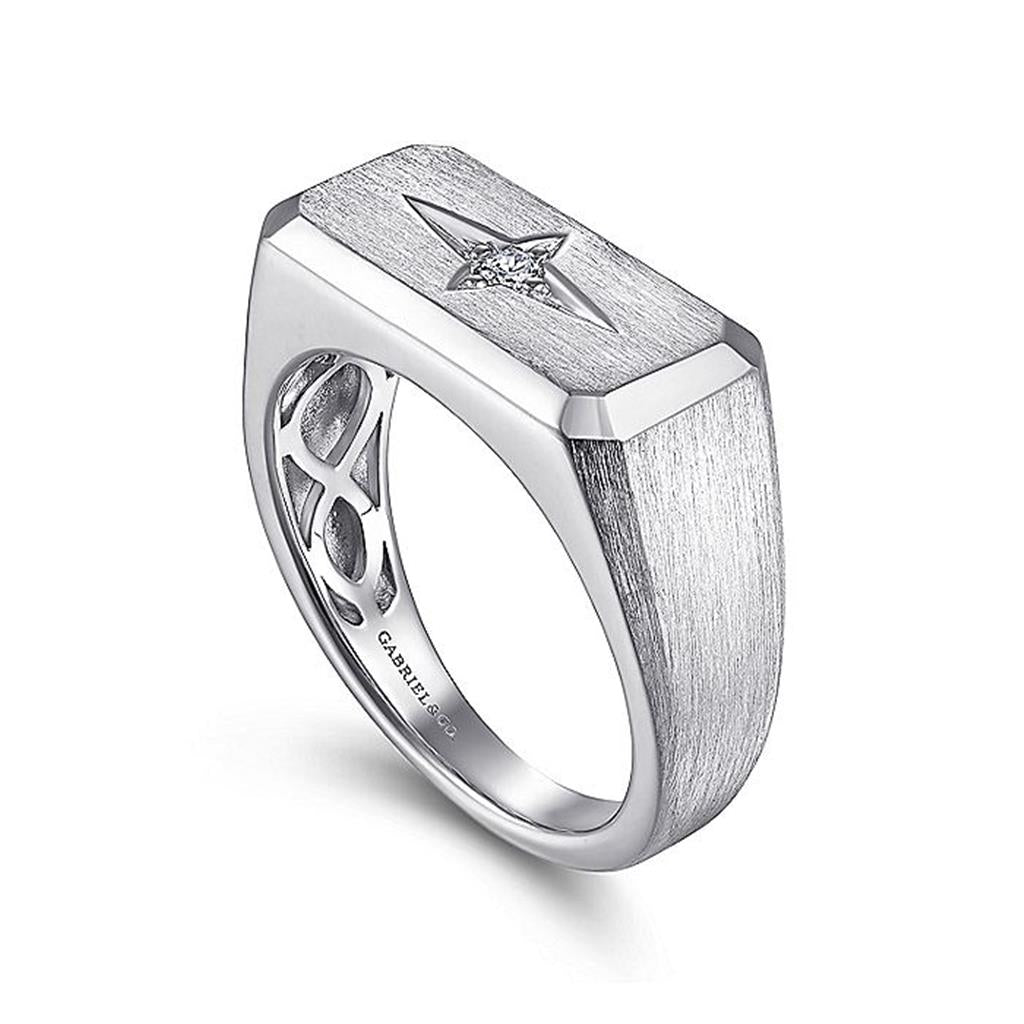 Gabriel Sterling Silver & Diamond North Star Ring