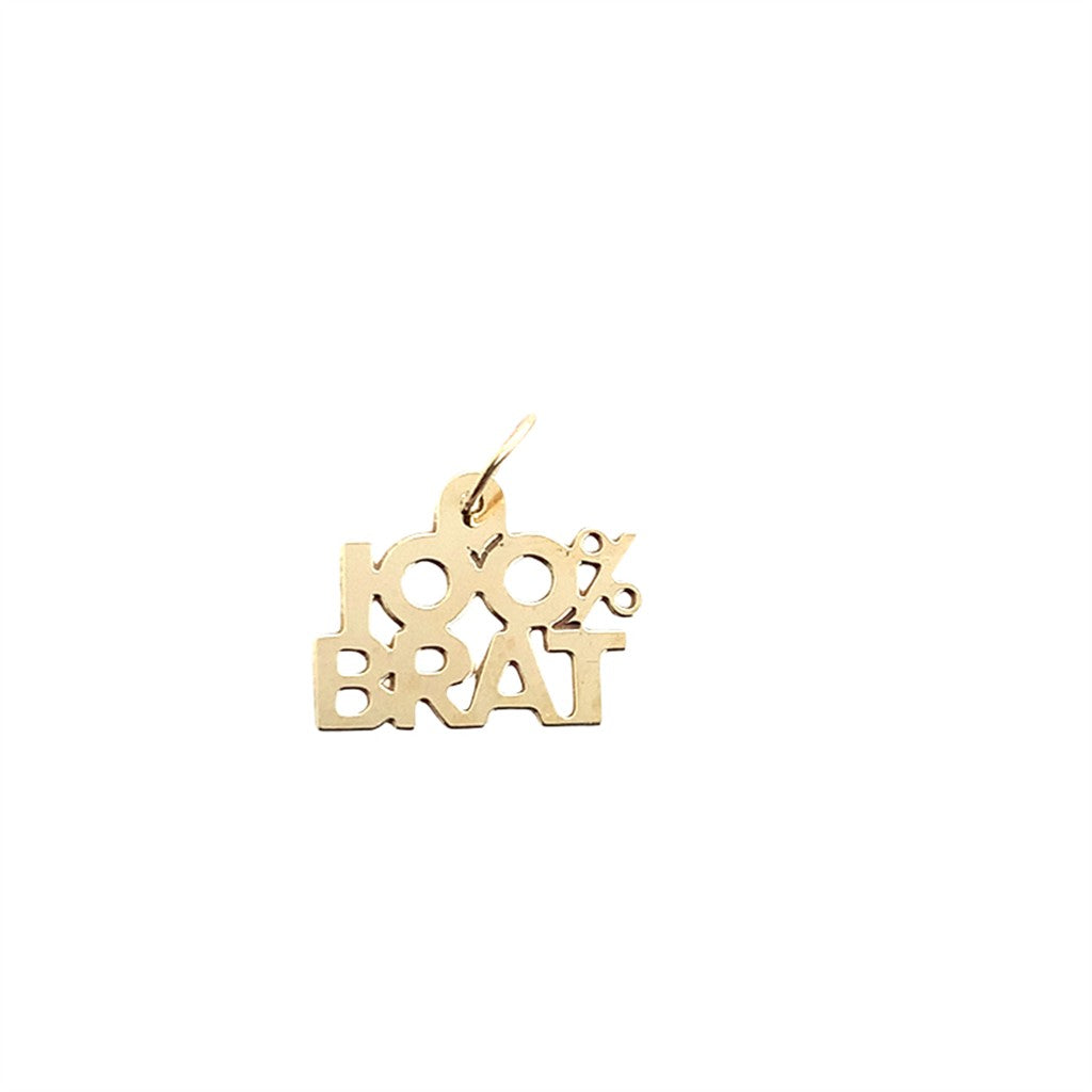 Estate 14K Yellow Gold "100% Brat" Charm