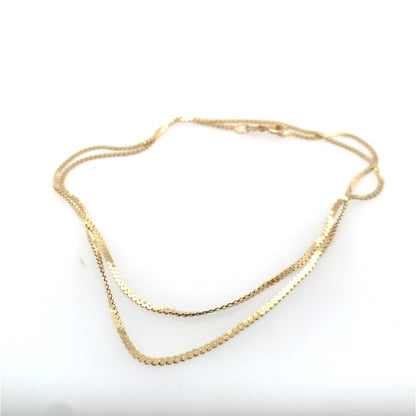 Estate 14K Yellow Gold Flat Link Chain