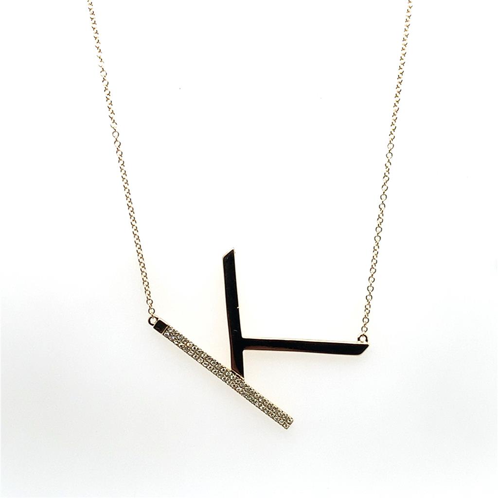 Shy Creation Diamond Big Initial "K" Pendant Necklace