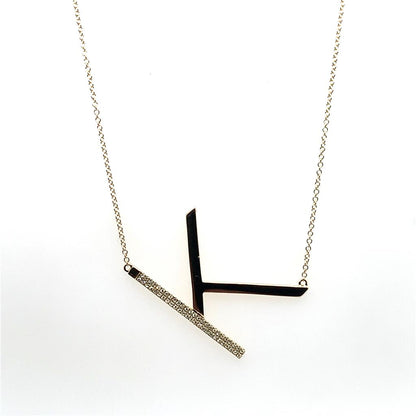 Shy Creation Diamond Big Initial "K" Pendant Necklace