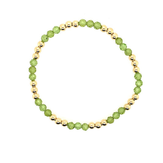 Dee Berkley Labradorite & Gold Bead Station Bracelet