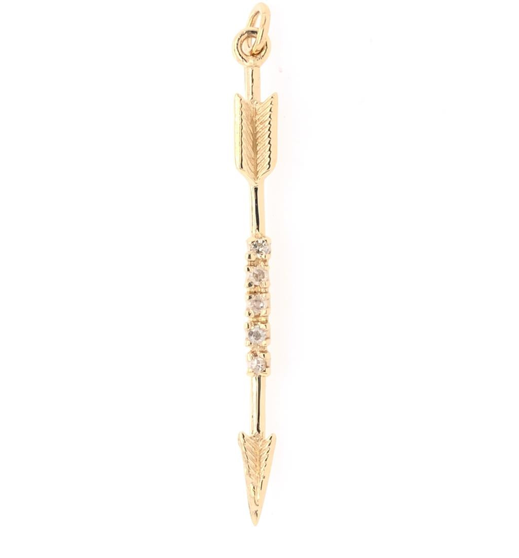 Estate 14k Diamond Arrow Pendant