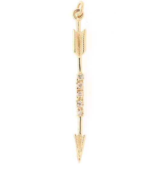 Estate 14k Diamond Arrow Pendant