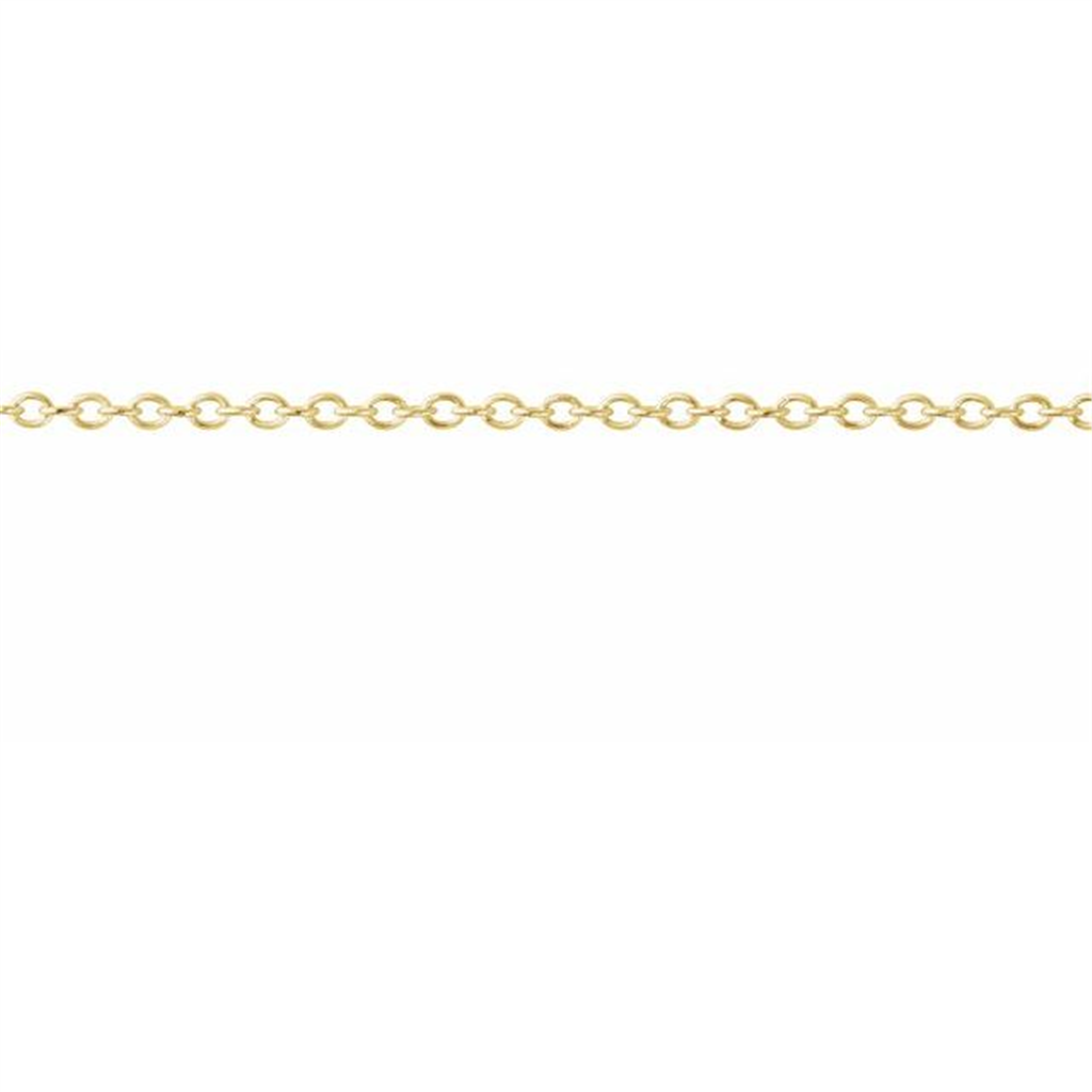 14K Yellow Gold 1.2Mm Cable Link Diamond Cut Chain