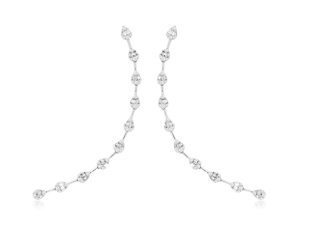 Rolland's Designs Diamond Long Drop Earrings