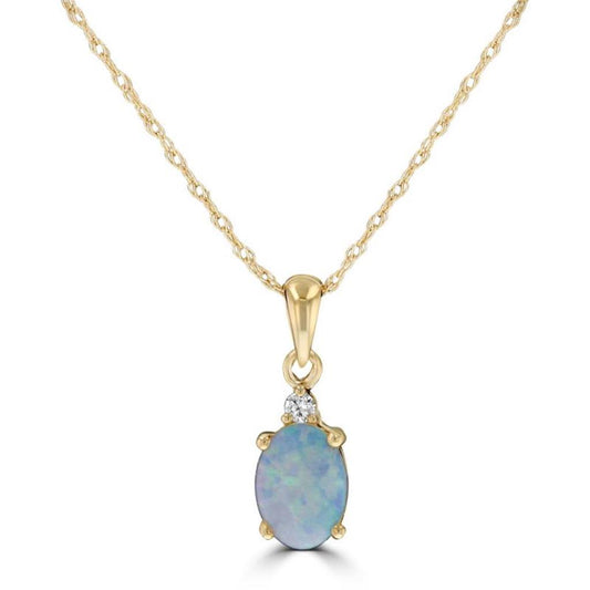 Rolland's Designs Opal and Diamond Pendant