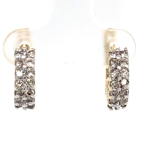 Estate 10K Small Diamond Hoops
