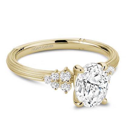 Noam Carver 14K Yellow Gold Diamond Textured ShankEngagement Ring