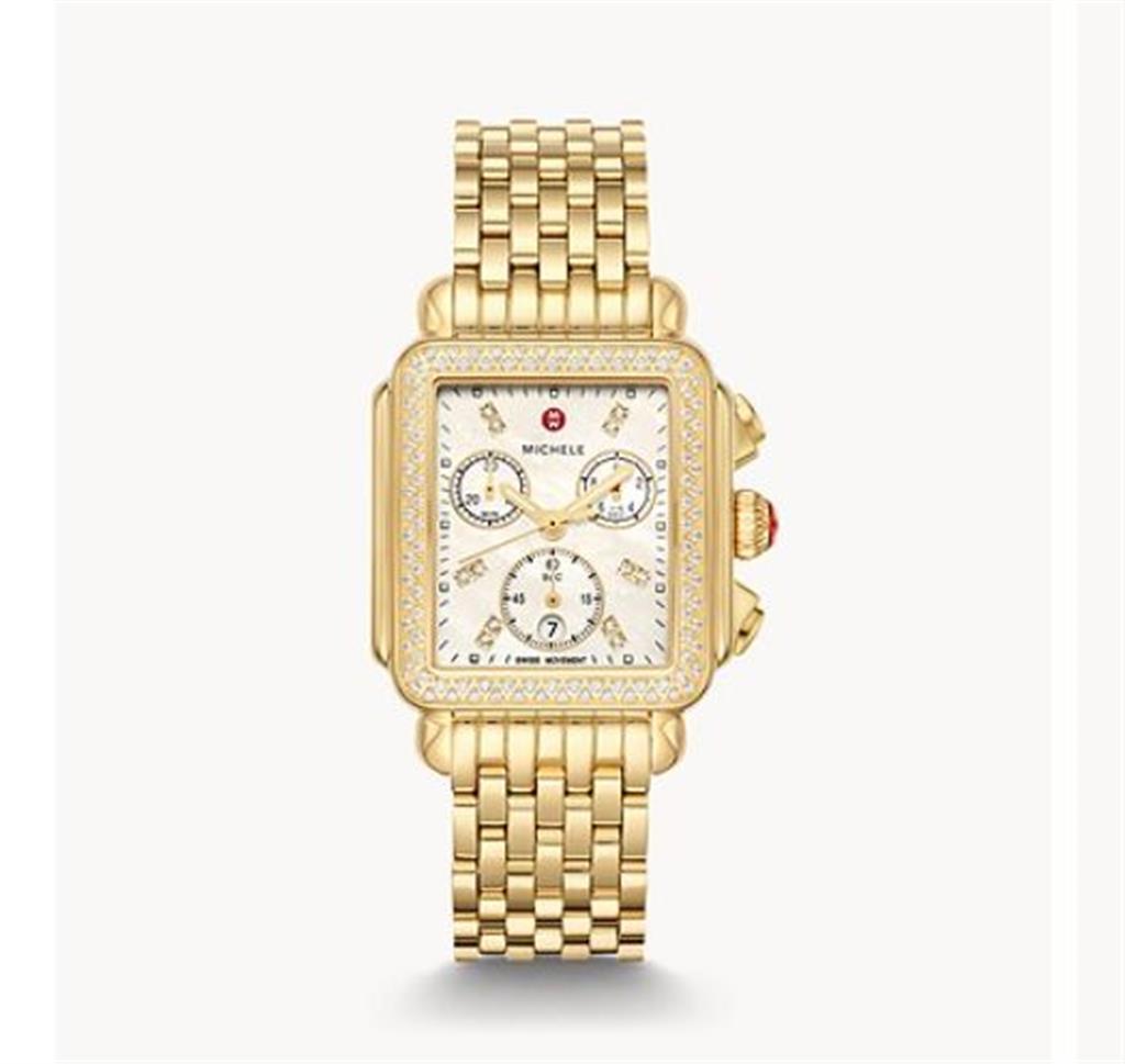 Michele Deco 18k Gold Diamond Watch