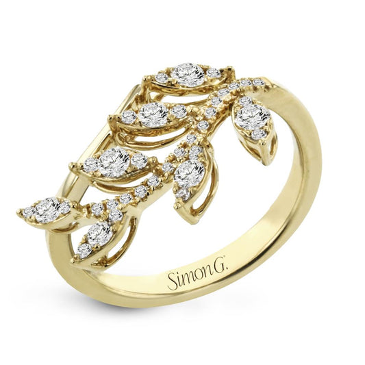 Simon G. 18ky Diamond Leaflette Fashion Ring