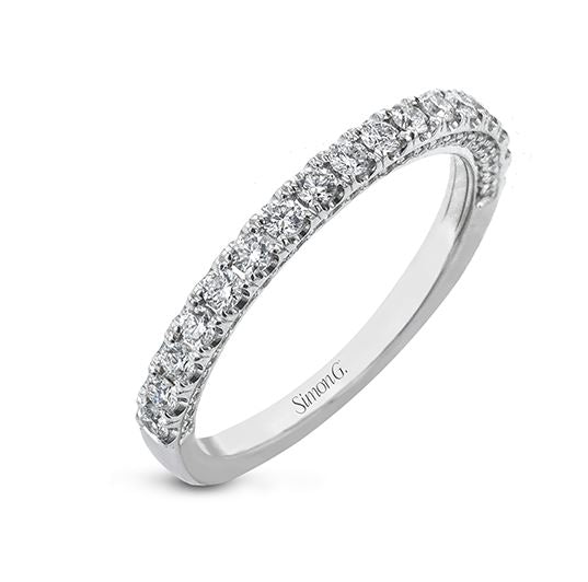 Simon G 18K White Gold Diamond Wedding Band