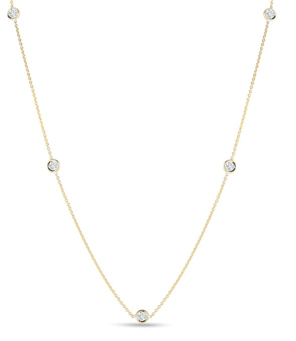 Roberto Coin 18K Yellow Gold 5 Station Diamond Neckace
