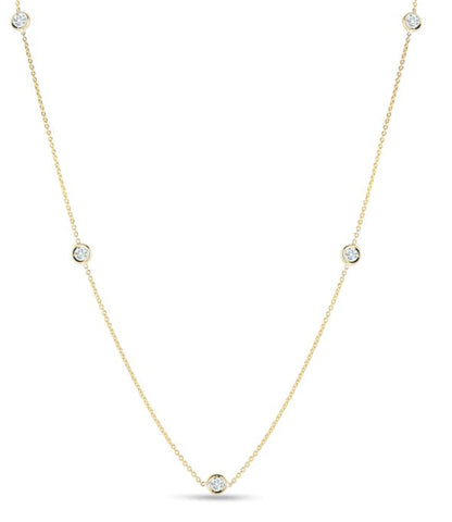 Roberto Coin 18K Yellow Gold 5 Station Diamond Neckace