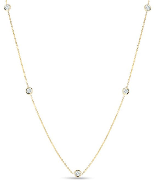 Roberto Coin 18K Yellow Gold Diamond Station Necklace