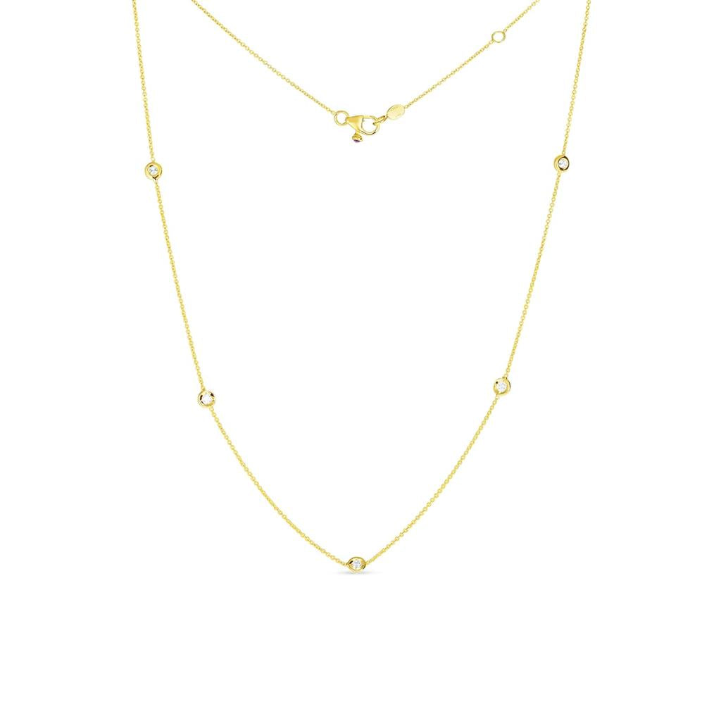 Roberto Coin Diamonds By The Inch Yellow Gold Necklace