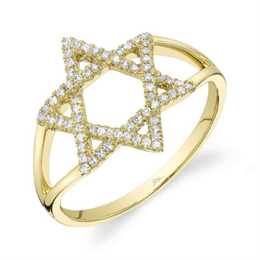Shy Creation Diamond Star Of David Ring