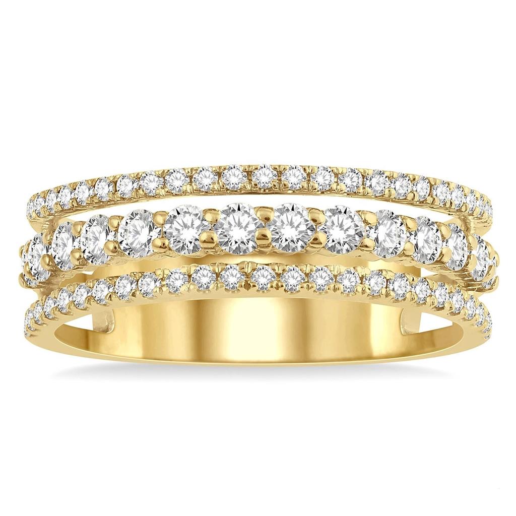 Three Row Diamond Fashion Band