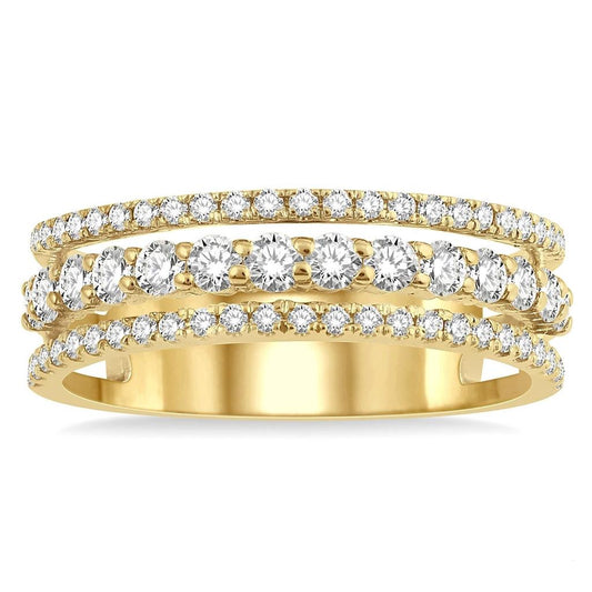 Three Row Diamond Fashion Band