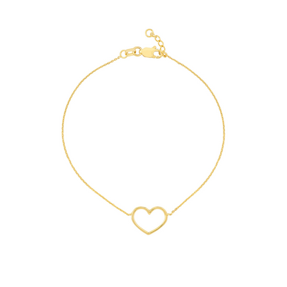 Rolland's Designs 14K Yellow Gold Heart Bracelet
