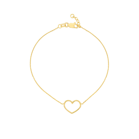 Rolland's Designs 14K Yellow Gold Heart Bracelet