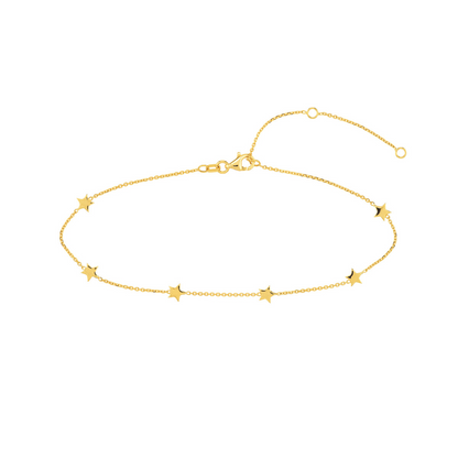 Rolland's Designs 14K Star Station Anklet
