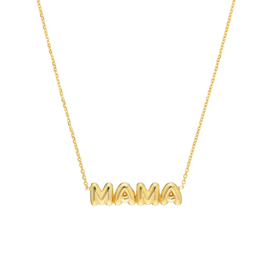 Rolland's Designs 14K Yellow Gold Puff "Mama" Necklace