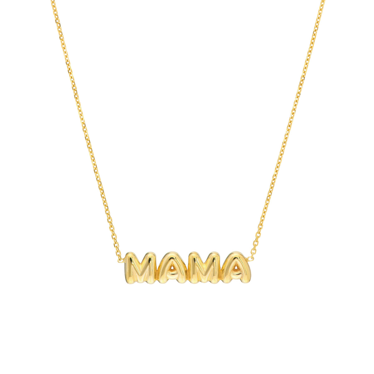 Rolland's Designs 14K Yellow Gold Puff "Mama" Necklace