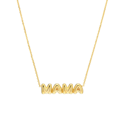 Rolland's Designs 14K Yellow Gold Puff "Mama" Necklace