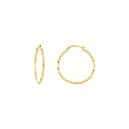 Rolland's Designs 14K Gold 2x30MM Hoops