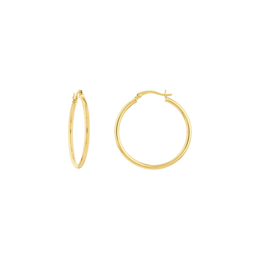 Rolland's Designs 14K Gold 2x30MM Hoops